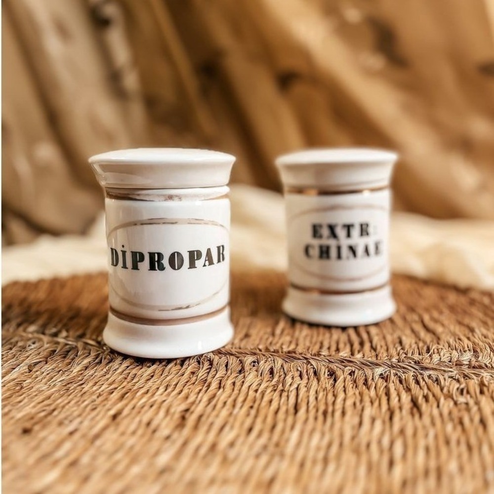 Antique Hand Painted Apothecary Bottles